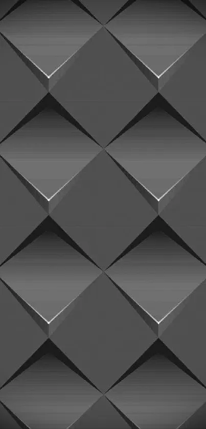 Sleek dark gray geometric wallpaper with 3D cubes.