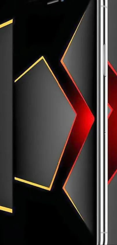 Sleek geometric design on a mobile phone wallpaper.