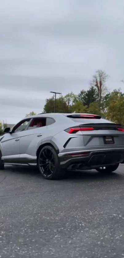 Sleek grey SUV parked in outdoor setting