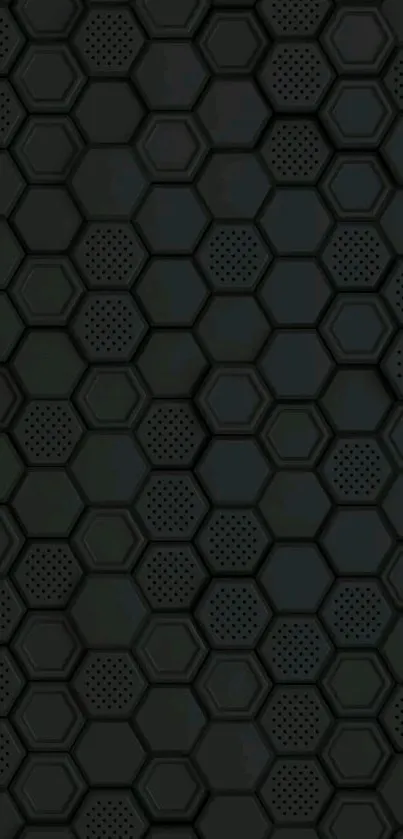 Dark hexagonal patterned wallpaper with a modern, stylish design.