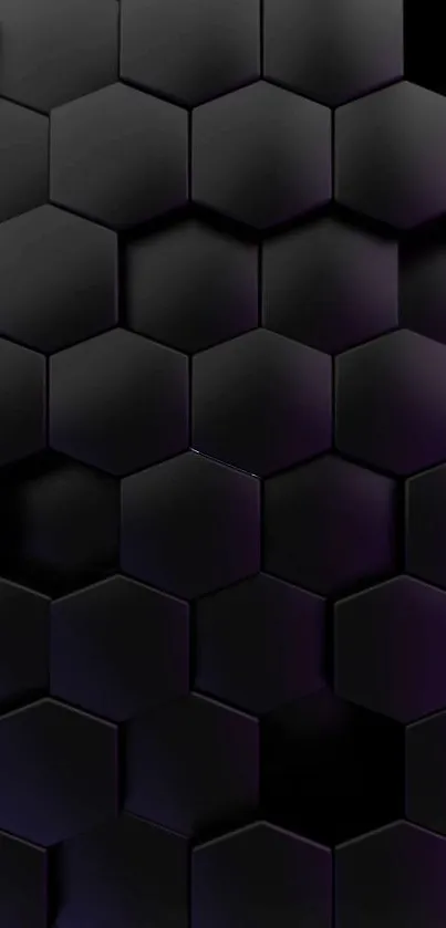 Sleek black wallpaper with hexagonal patterns.