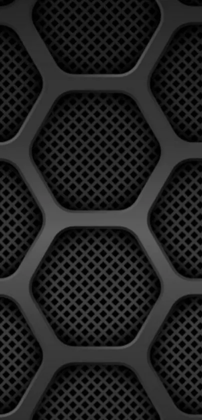 Dark hexagonal grid wallpaper for phones.