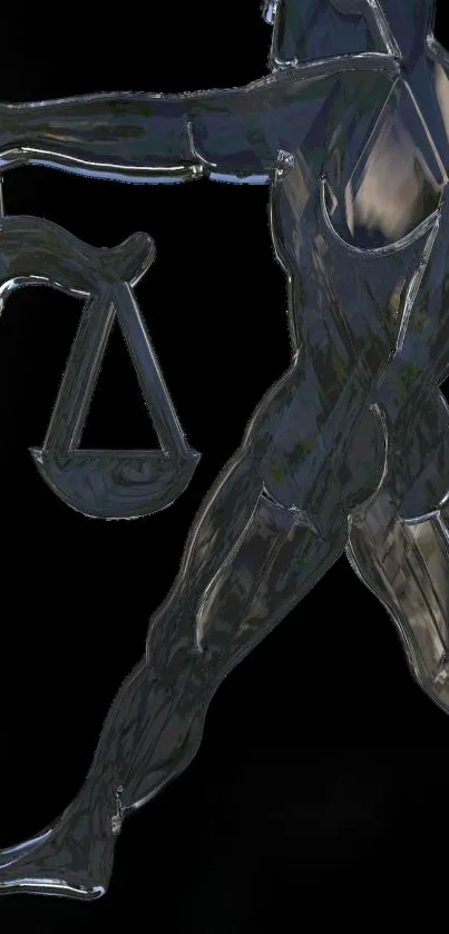 Sleek, modern justice symbol on black background.