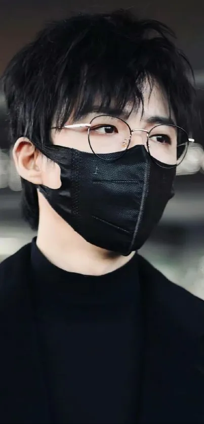 A stylish portrait of a person in a black mask, exuding a mysterious vibe.