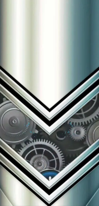 Metallic gear design with sleek, modern aesthetic for mobile wallpaper.