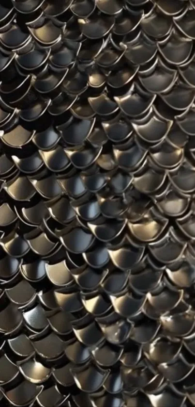 Sleek metallic fish scales wallpaper design.