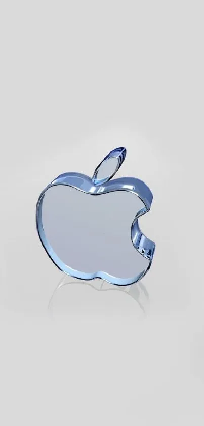 Sleek silver metallic apple logo on a minimalist background.