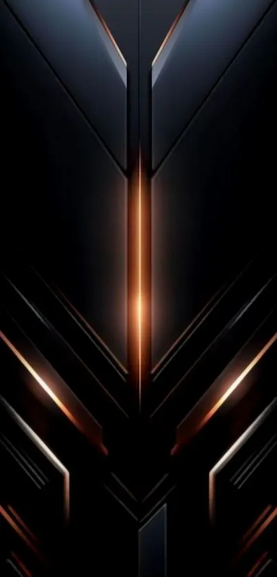 Abstract dark metallic phone wallpaper with futuristic design.