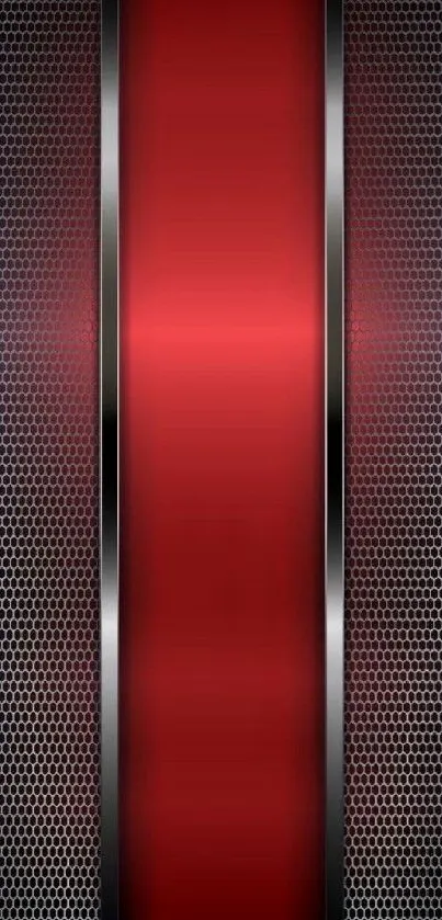 Red and metallic phone wallpaper with sleek design.