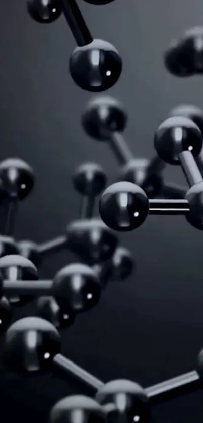 3D molecular structure on a dark background, perfect for a sleek mobile wallpaper.