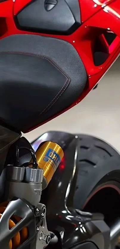 Close-up view of a motorcycle seat with a sleek design.