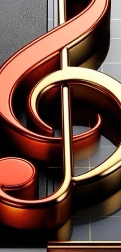 Elegant music note on sleek phone wallpaper.