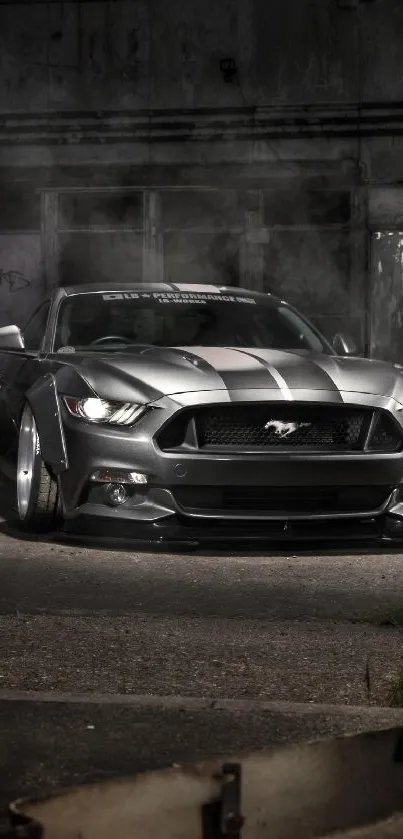 Sleek Mustang car in urban setting wallpaper.