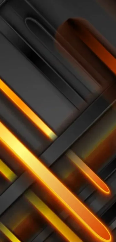 Abstract neon orange and black design wallpaper.