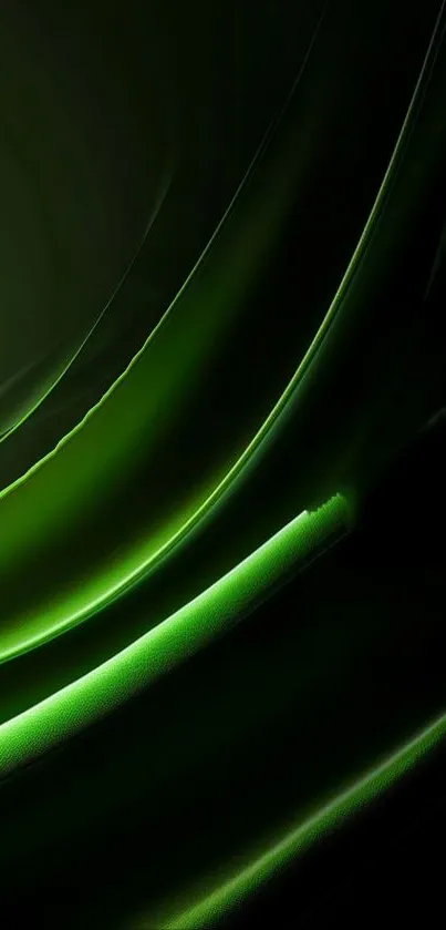 Neon green abstract mobile wallpaper with smooth curved lines.