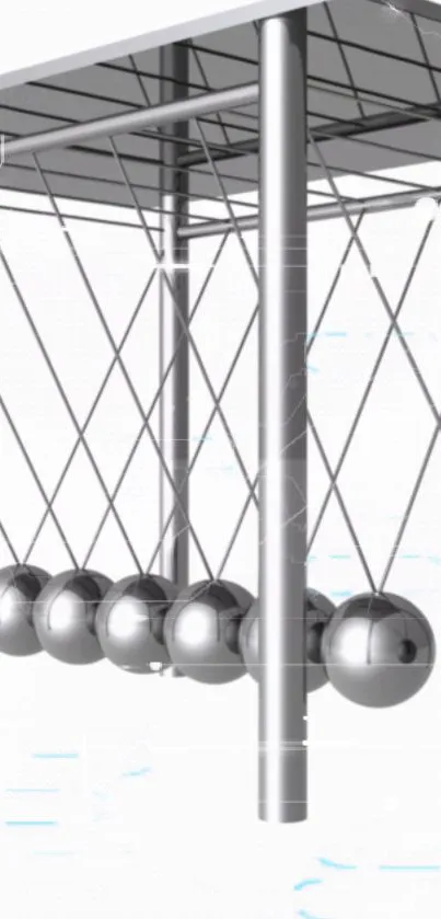 Sleek design of a Newton's Cradle art piece.