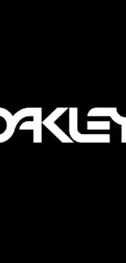 Minimalist Oakley logo on black background wallpaper.