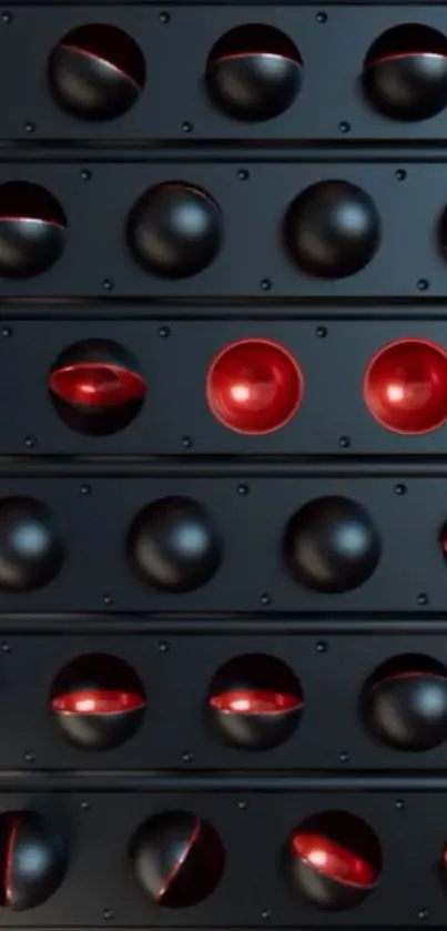 Sleek red and black geometric design wallpaper.