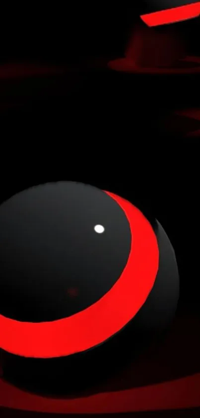 Sleek red and black sphere mobile wallpaper with modern design.