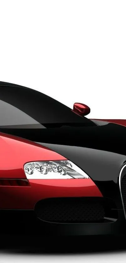 Sleek red sports car with glossy finish and modern design on white background.