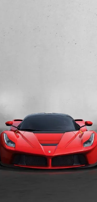 Red sports car on minimalist background mobile wallpaper.