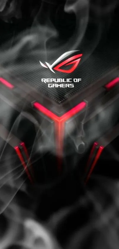 Sleek Republic of Gamers black and red wallpaper.