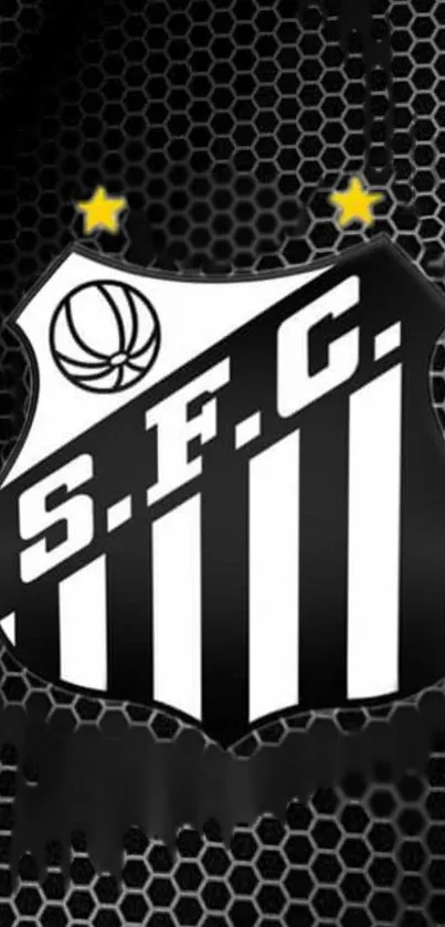 Black S.F.C. crest wallpaper with yellow stars.