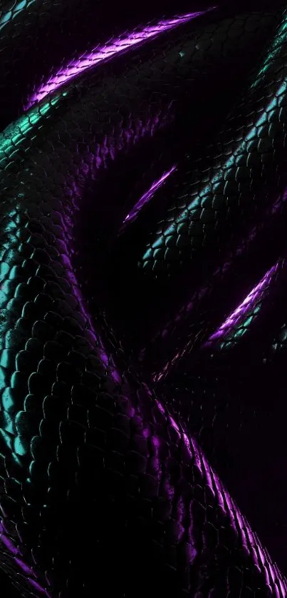 Sleek serpent skin texture with black and purple scales.