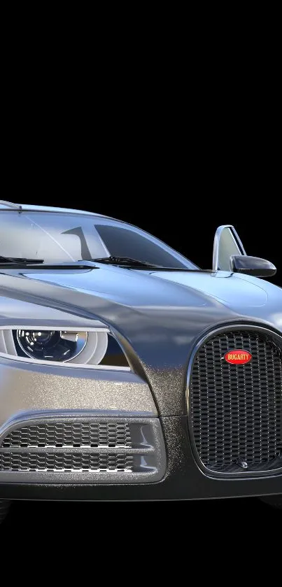 Sleek silver luxury car with modern design.
