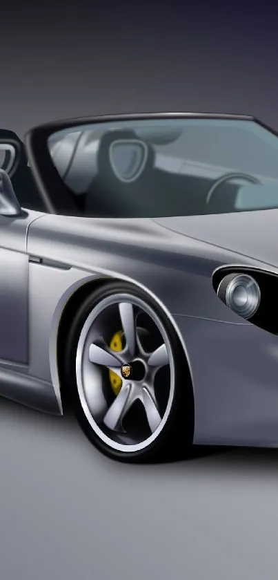 Sleek silver sports car mobile wallpaper featuring a dynamic convertible design.