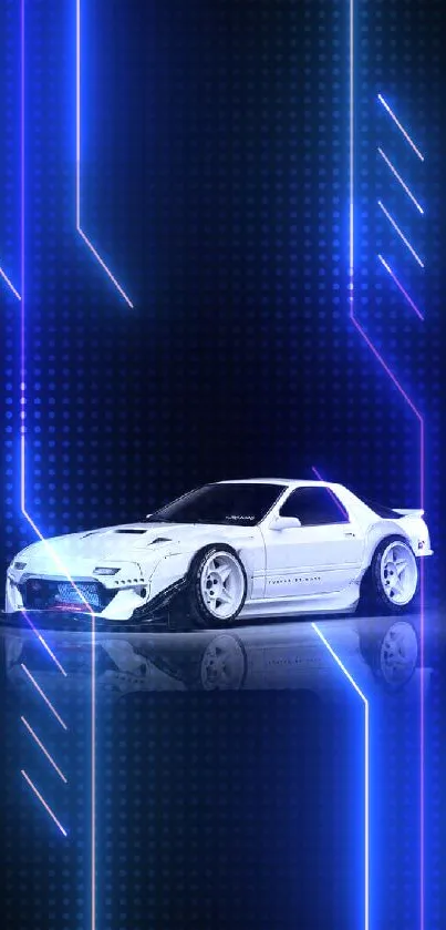 White sports car on a sleek black background wallpaper.