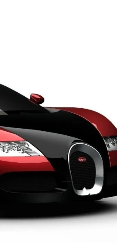 Red and black sports car in sleek design.