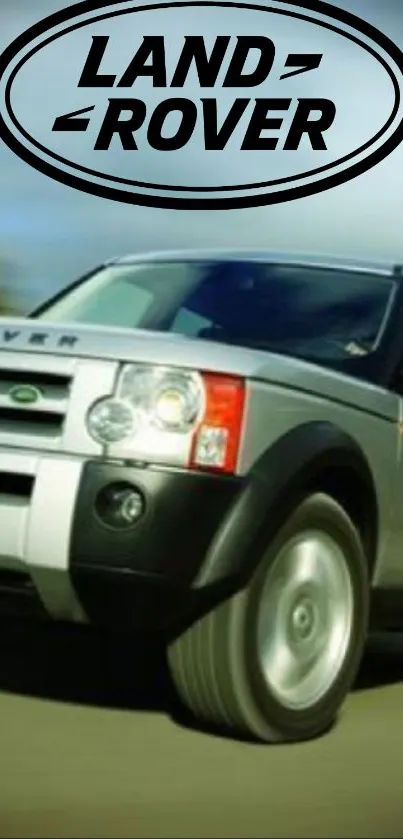 Land Rover SUV driving in motion with a sleek design.