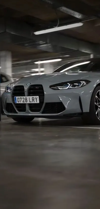 Sleek car in an urban parking space.