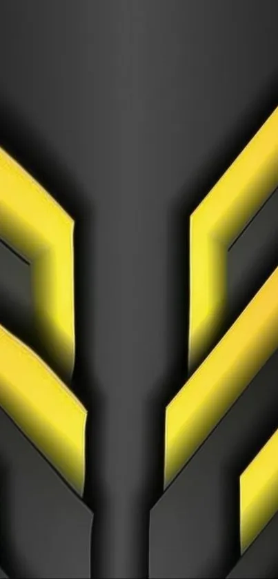 Black and yellow geometric pattern for mobile wallpaper.