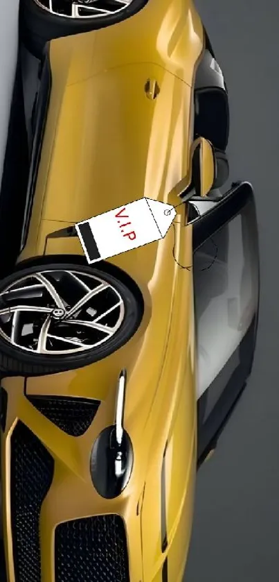 Sleek yellow sports car with luxury design.