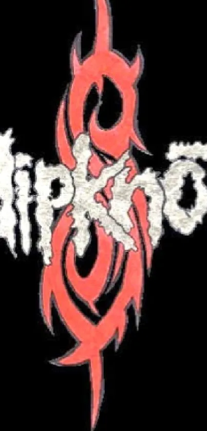 Slipknot logo featuring tribal design on a black background.