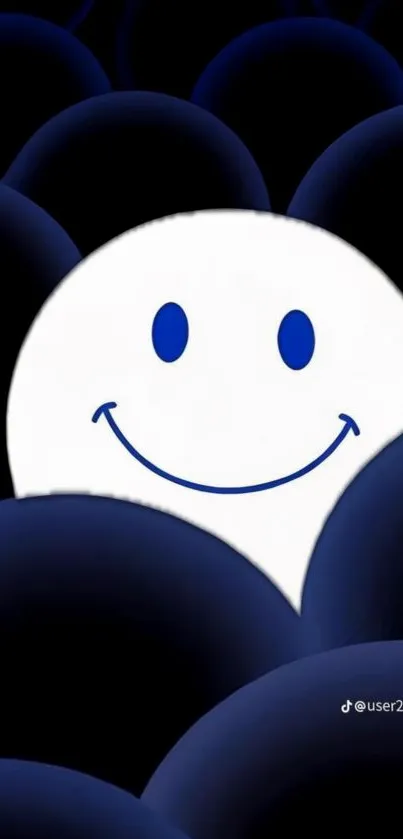 Smiley face on dark background wallpaper.