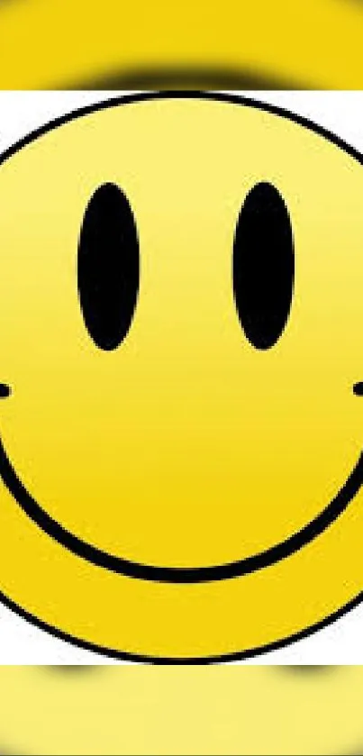 Bright yellow smiley face mobile wallpaper for fun and cheerful vibe.