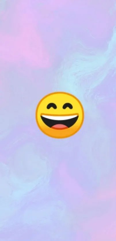 Smiley face on a pastel purple and pink background.