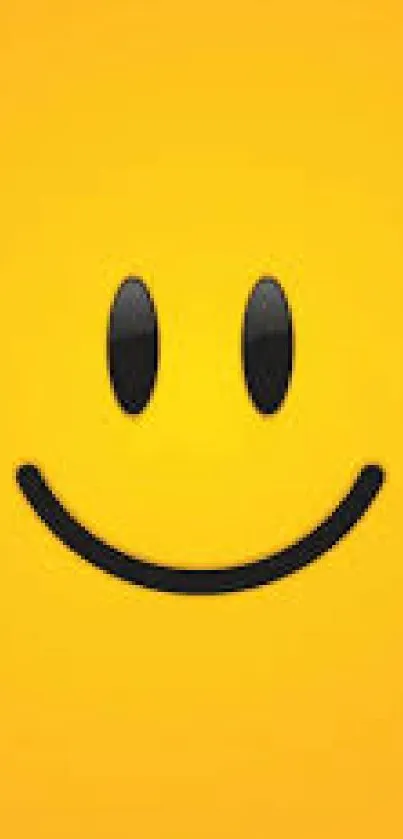 Yellow smiley face wallpaper with a cheerful expression.