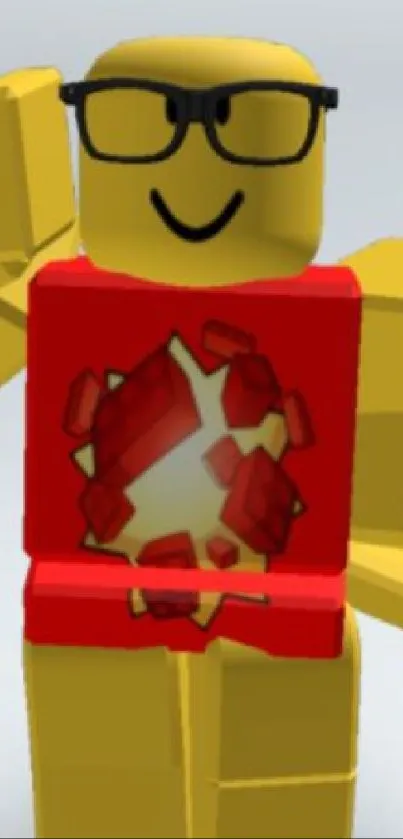 Yellow Lego character with red shirt and glasses