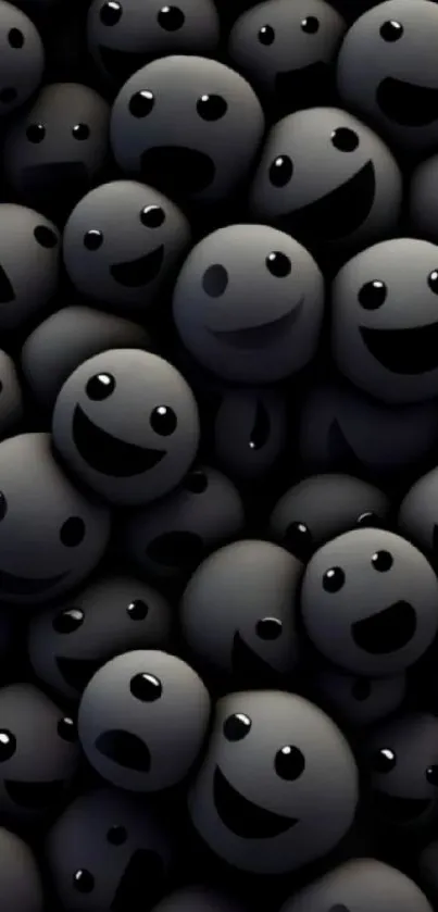 Dark wallpaper with smiling black faces.