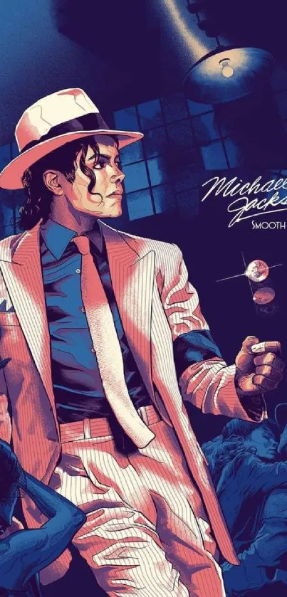 Illustrated Smooth Criminal wallpaper featuring iconic artistry.