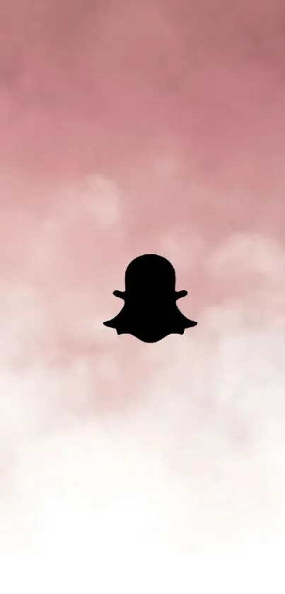 Snapchat logo on a soft pink cloud gradient background.