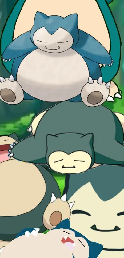 Snorlax wallpaper with anime art style.