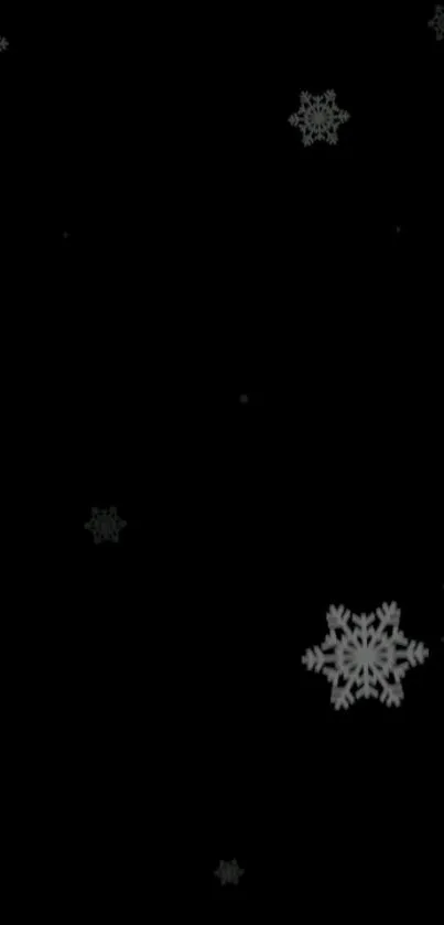 Snowflake patterns on a dark background, creating an elegant wintery wallpaper.