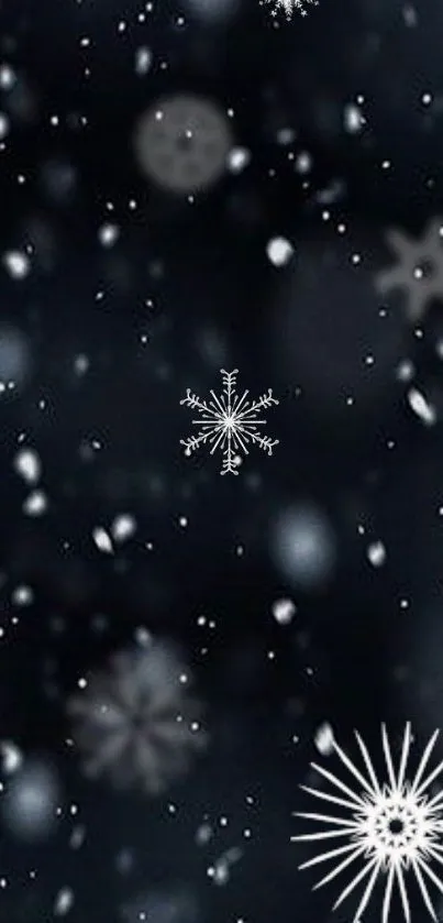 Elegant snowflake pattern on a dark background.