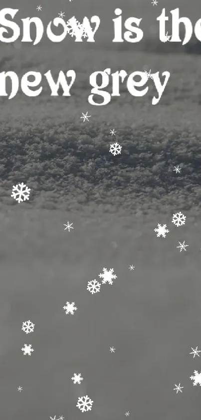 Snowy field with grey overlay and text.