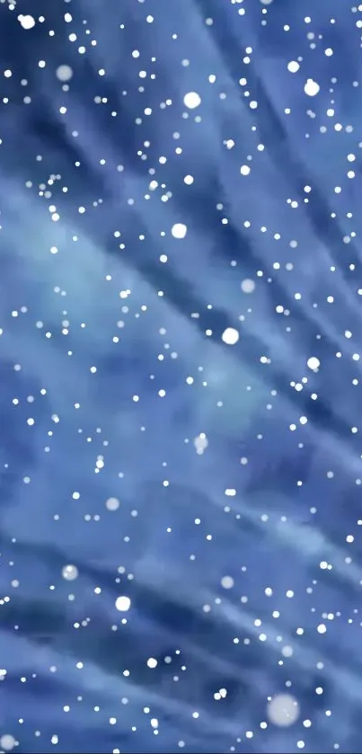 Snowy night mobile wallpaper with blue and white pattern.